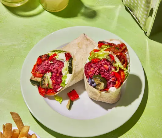 The Roasted Veg Bean & Beet Wrap