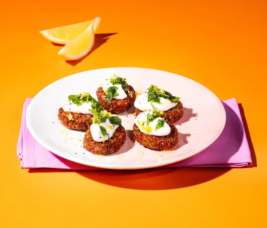 Pea & Lemon Bites Topped Canapes