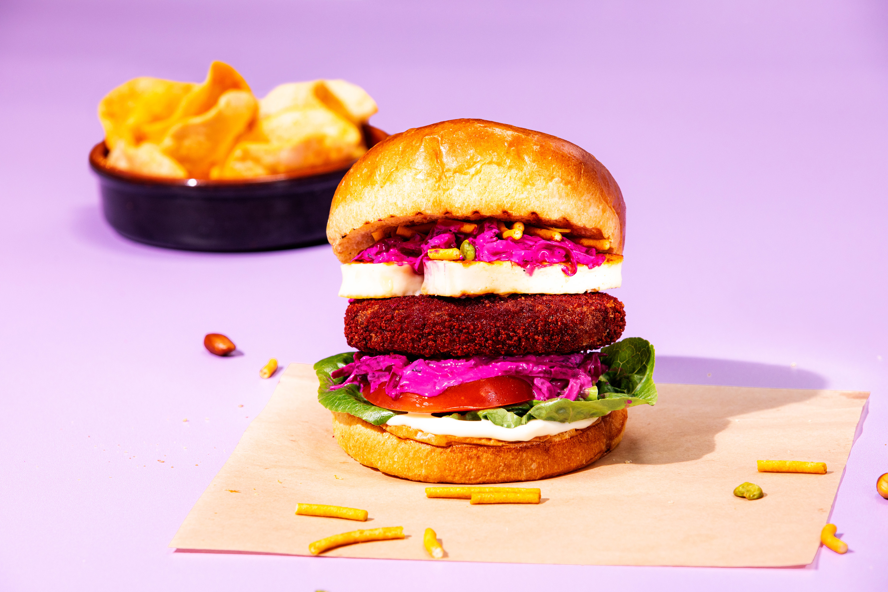 Griddled Paneer Burger